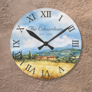 Horloge Ronde Ferme traditionnelle toscane méditerranéenne