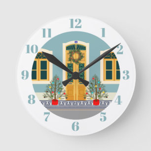 Horloge Ronde Fête de Noël Maison portugaise