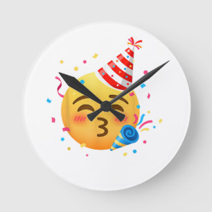 Horloge Ronde Fête d'émoticônes drôles