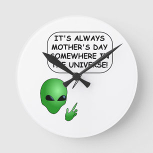 Horloge Ronde Fête des mères Aliens