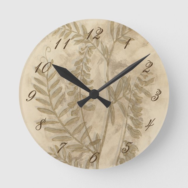 Horloge Ronde Feuillage doré I (Recto)