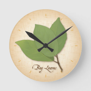 Horloge Ronde Feuilles de baie