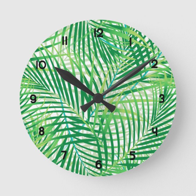 Horloge Ronde Feuilles Palm (Recto)