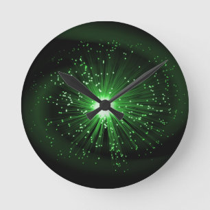 Horloge Ronde Fiber optic abstract.