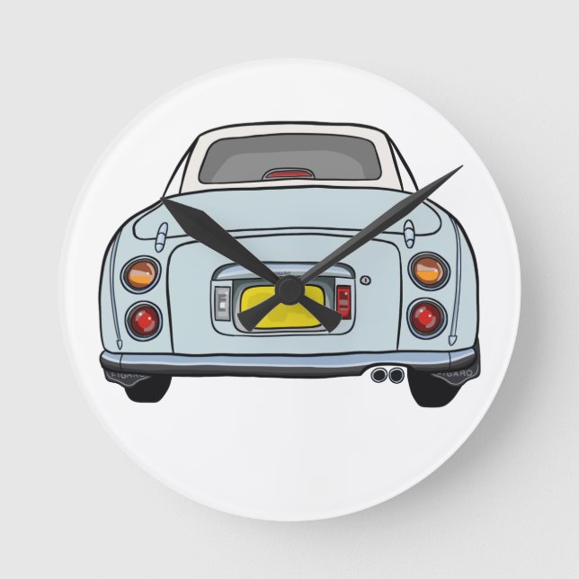 Horloge Ronde Figarations Blue Figaro Atelier de voiture Garage  (Recto)