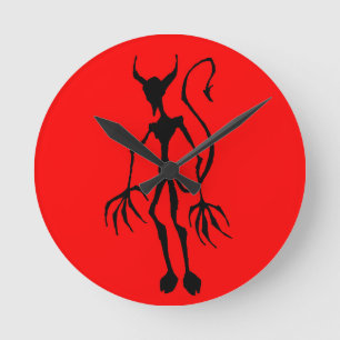 Horloge Ronde Figure de la sticle de diable déplaisante
