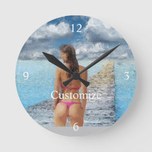 Horloge Ronde Fille Bikini Thunder_Cove