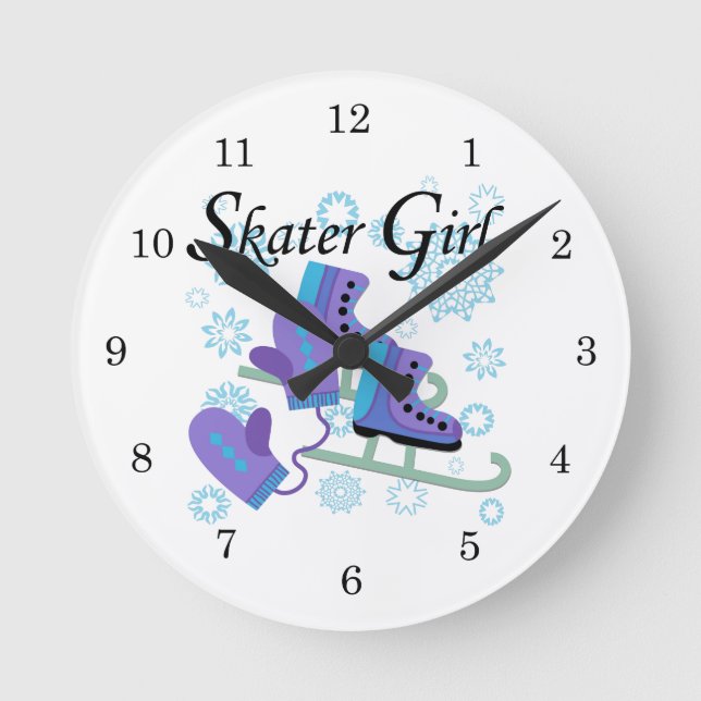 Horloge Ronde Fille de patineur (Recto)