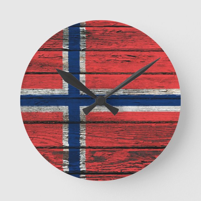 Horloge Ronde Film norvégien avec effet de Rough Wood (Recto)