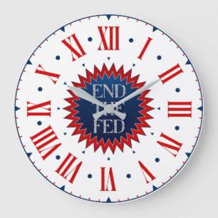Horloge Ronde Fin Des Étoiles De La Fed Nombres Romains Grande H