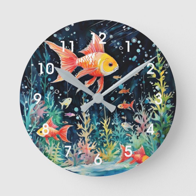 Horloge Ronde Fish Dreamland, perfection aquarium, (Recto)