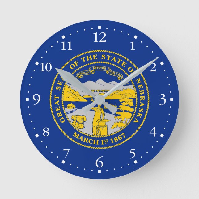 Horloge Ronde Flag du Nebraska (Recto)
