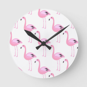 Horloge Ronde Flamants roses roses 2