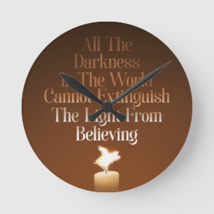 Horloge Ronde flamme de bougie de cochon volant