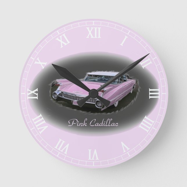 Horloge Ronde Flash cadillac rose (Recto)