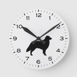 Horloge Ronde Flat coated retriever dog breed silhouette