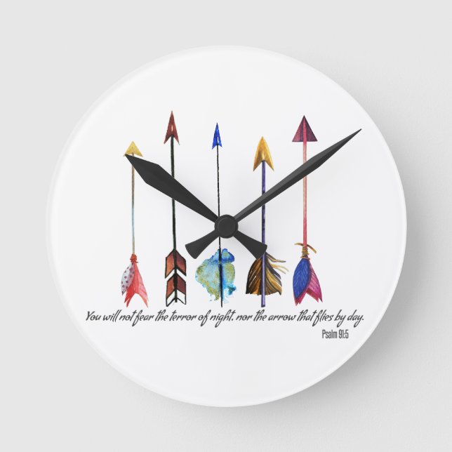 Horloge Ronde Flèche Psaume 91 (Recto)