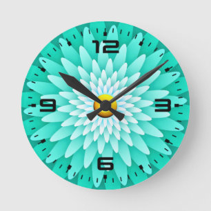 Horloge Ronde Fleur bleue Mandala-68566