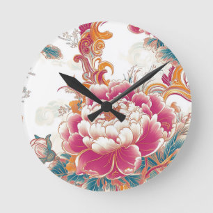 Horloge Ronde Fleur de Crimson