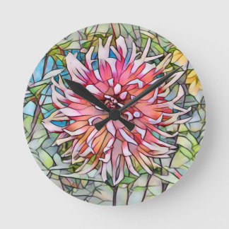 HORLOGE RONDE FLEUR DE DAHLIA
