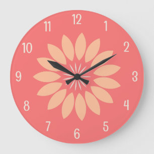 Horloge Ronde Fleur de grande pêche sur le corail