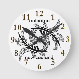 Horloge Ronde fleur de la nouvelle-zélande
