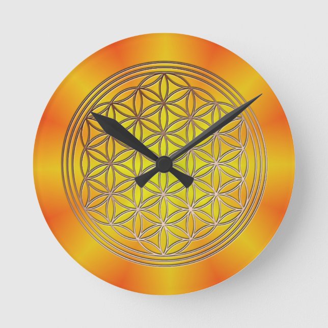 Horloge Ronde Fleur de la vie Motif 5 (Recto)