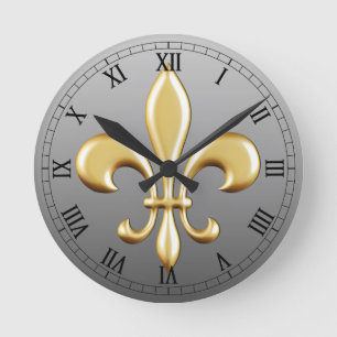 Horloge Ronde Fleur de Lis