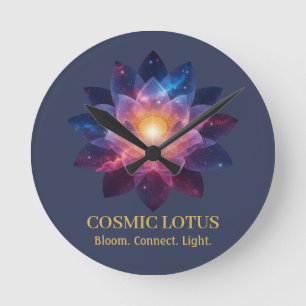 Horloge Ronde Fleur de lotus cosmique   Énergie de l'éclosion de