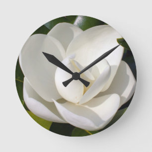 Horloge Ronde Fleur de magnolia