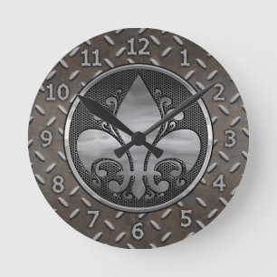 Horloge Ronde Fleur de métal