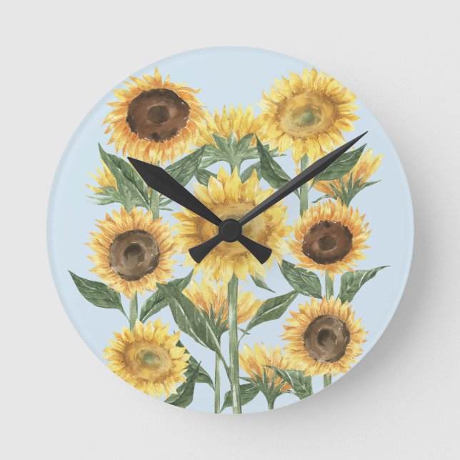 Horloge Ronde Fleur de tournesol Floral Enfants (Recto)