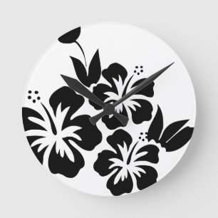 Horloge Ronde Fleur d'Hibiscus
