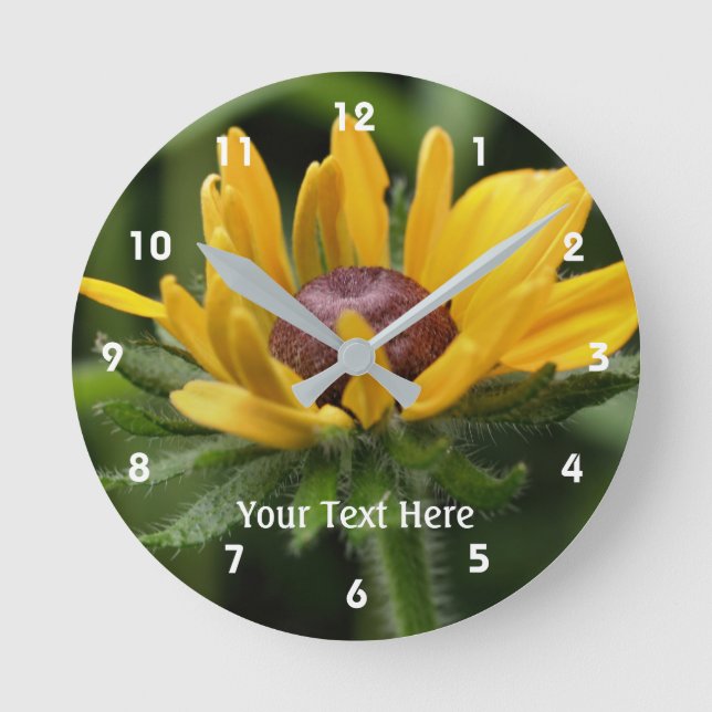 Horloge Ronde Fleur Susan aux yeux noirs (Recto)
