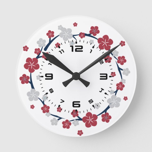 Horloge Ronde Fleurs de cerises (Recto)