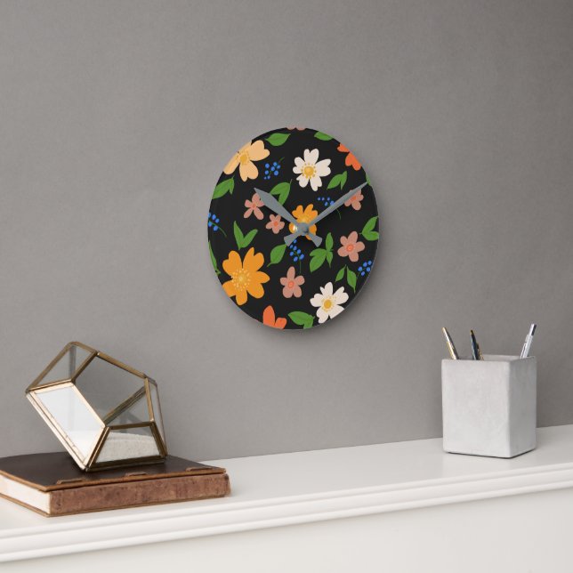 Horloge Ronde Fleurs de printemps (Bureau)