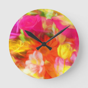 Horloge Ronde Fleurs d'été