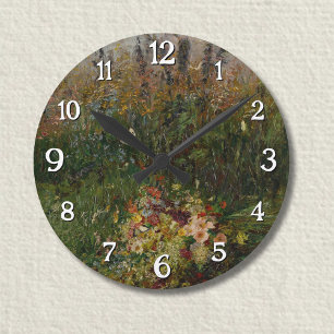 Horloge Ronde Fleurs estivales du terrain