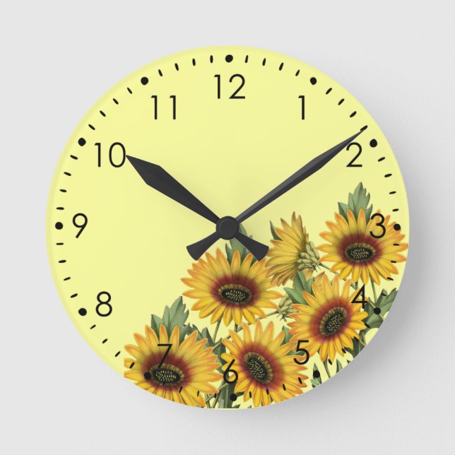 Horloge Ronde Fleurs jaunes (Recto)