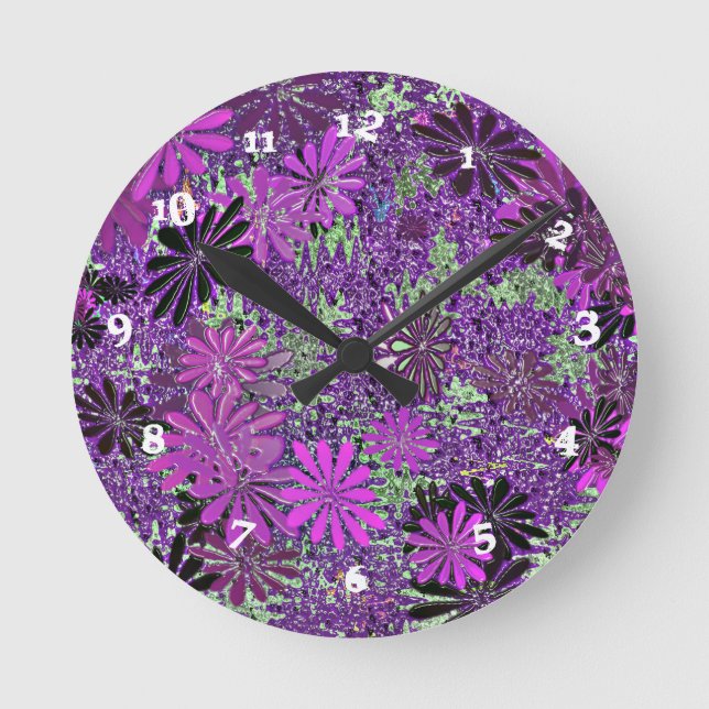 Horloge Ronde Fleurs peintes (Recto)