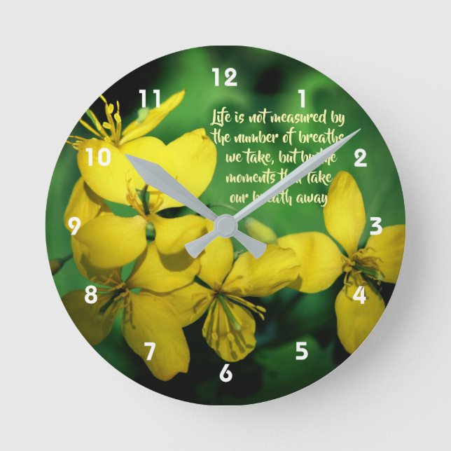 Horloge Ronde Fleurs sauvages de devis inspirés de la vie (Recto)