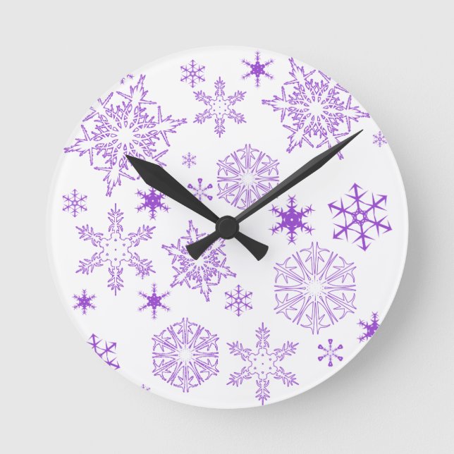 Horloge Ronde flocon violet (Recto)