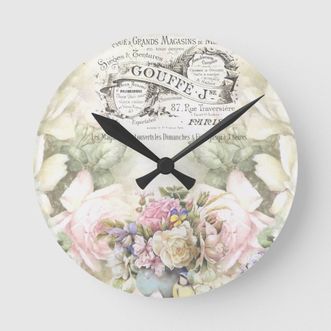 Horloge Ronde Floral victorien, Ephémère de la publicité (Recto)