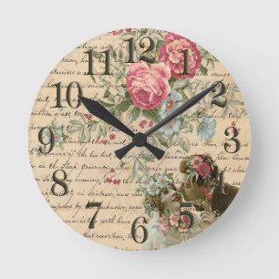 Horloge Ronde Floral vintage