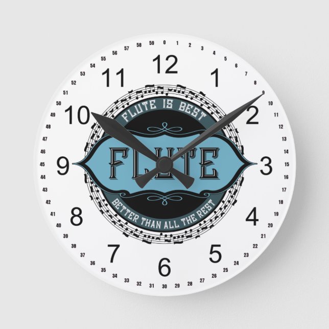 Horloge Ronde Flute Best Music Note Circle (Recto)