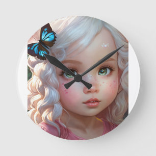 Horloge Ronde Fluttering Wings : Watercolor Butterfly T-Shirt Co