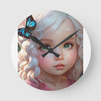 Horloge Ronde Fluttering Wings : Watercolor Butterfly T-Shirt Co