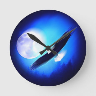 Horloge Ronde Flying Eagle & Moon