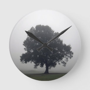 Horloge Ronde Foggy Tree