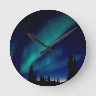 Horloge Ronde Forces de la nature Aurora Borealis Alaska